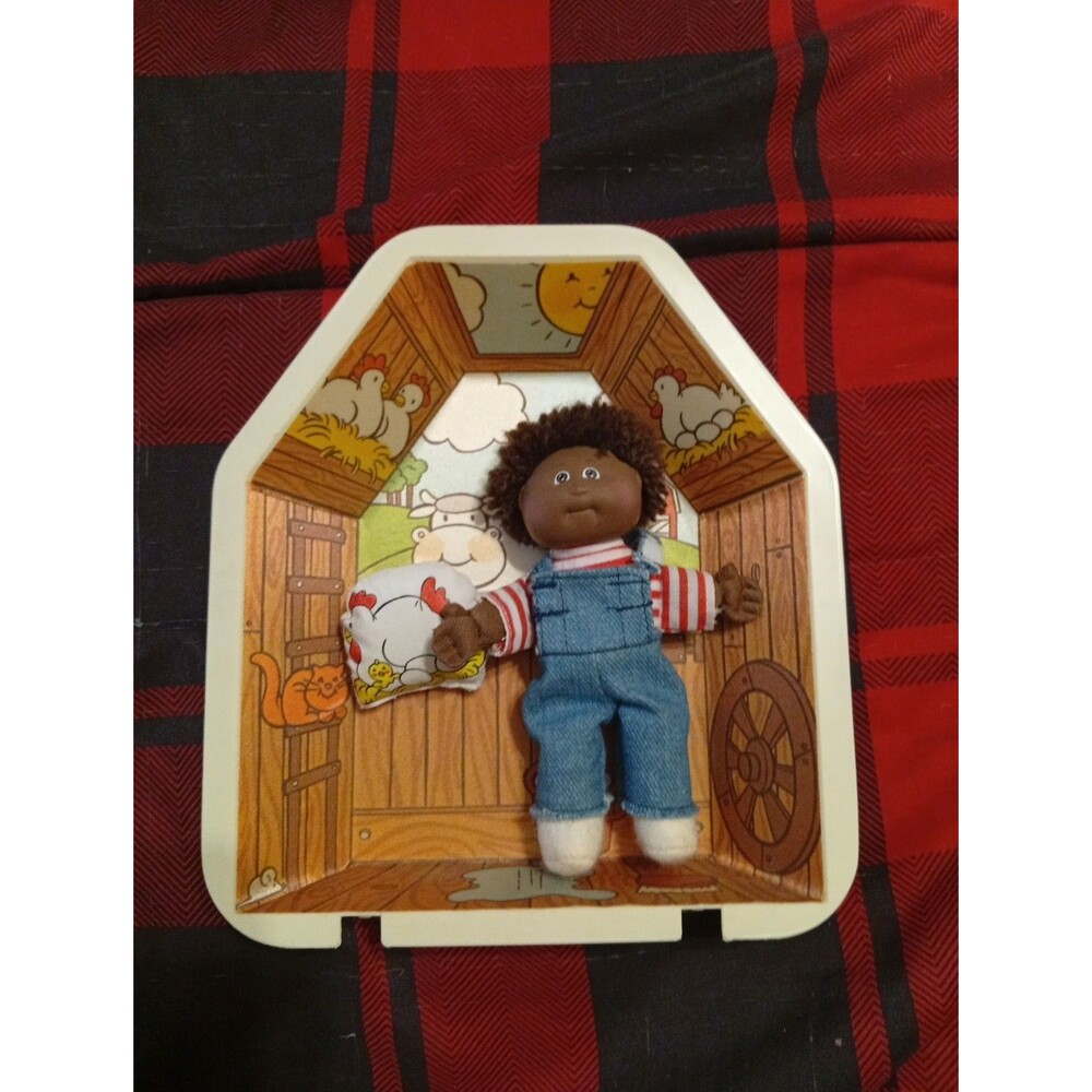 Cabbage Patch Pin Up - Brenton Rudy (Dark Skin Boy) in Barnyard With Chicken!